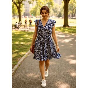 Maurices Floral Ruffle Surplice Dress S